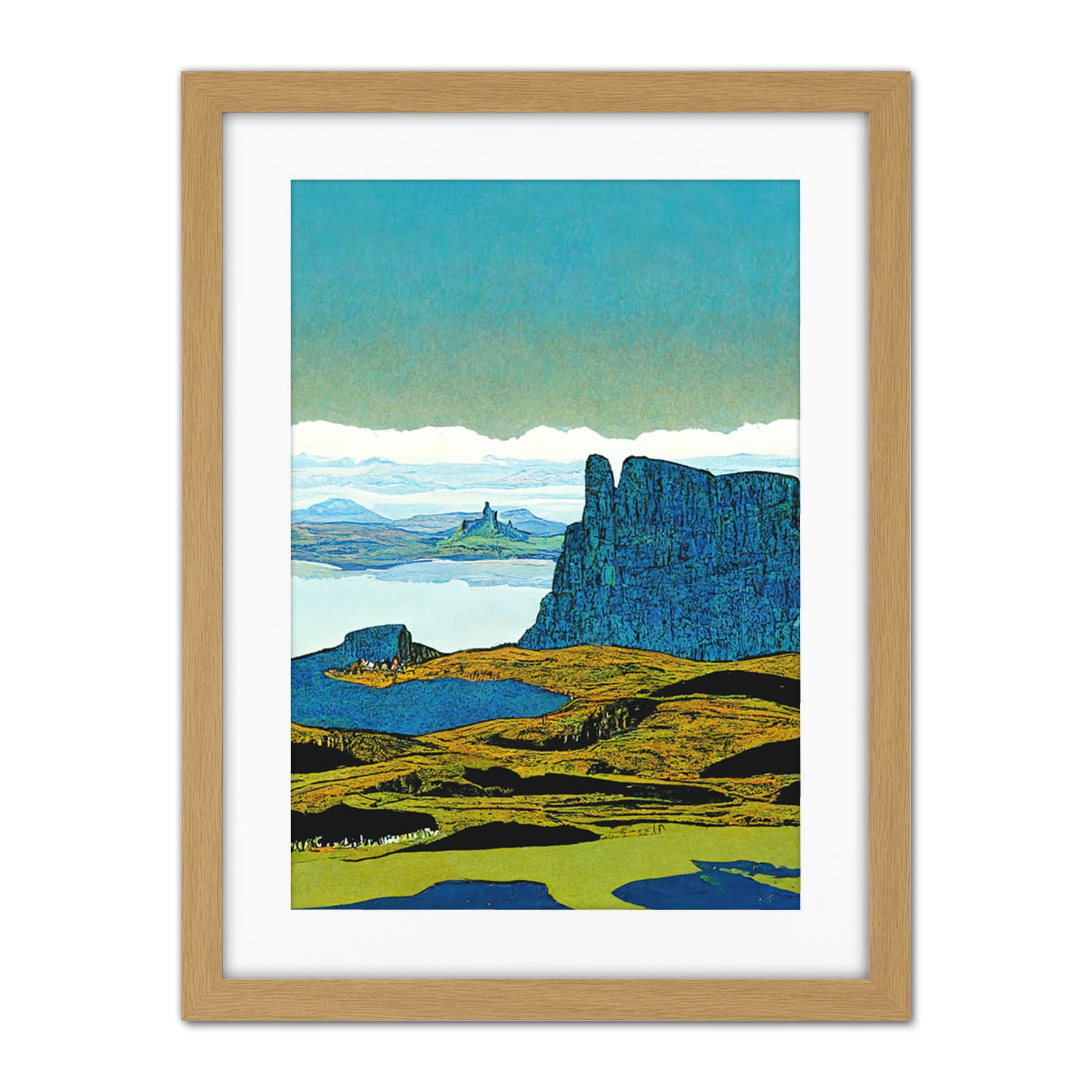 Doppelganger33 LTD The Storr Isle Of Skye Scottish Landscape Artwork Framed Wall Art Print 18X24 Inch