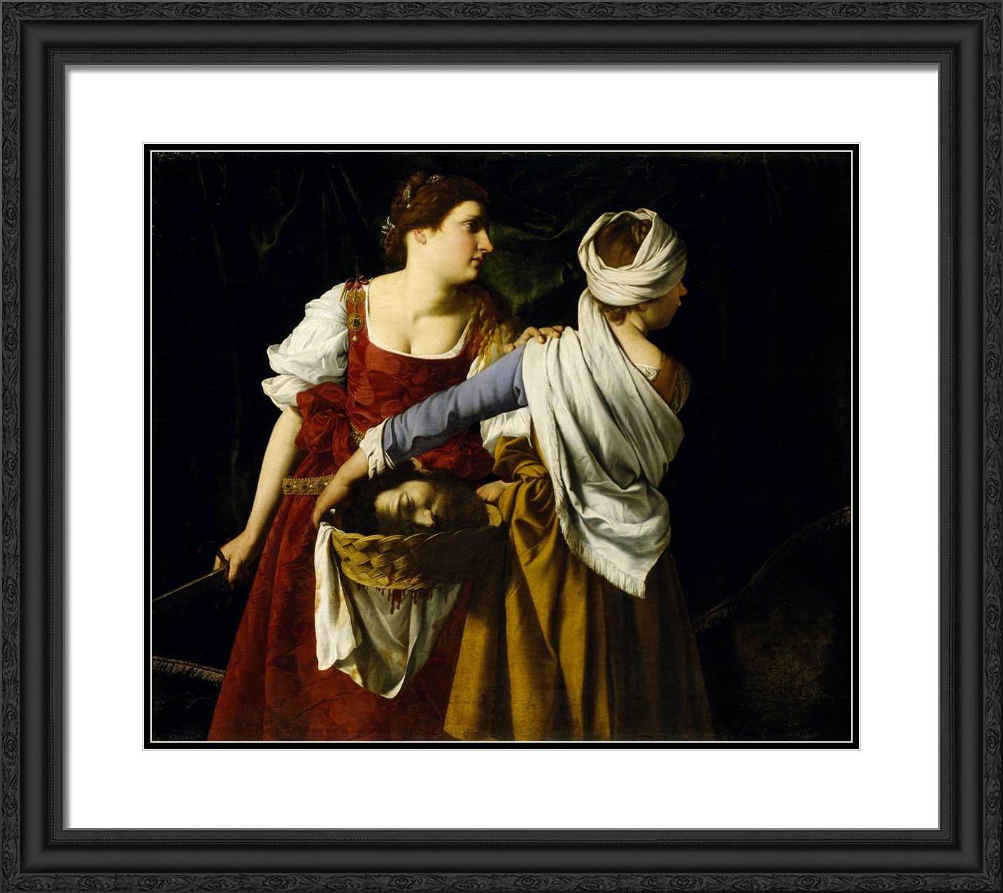ArtDirect Gentileschi, Artemisia 22x20 Gold Ornate Framed Art Print with Double Matting Titled: Judith and Her Servant With the Head of Holofernes l