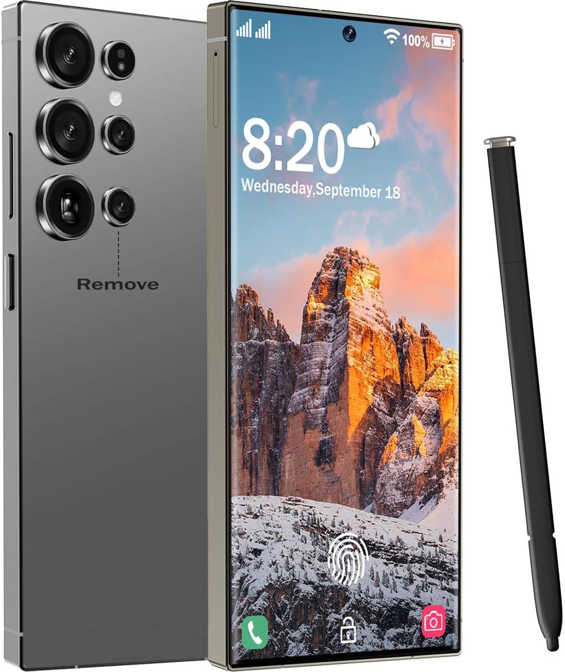 I25 Ultra Unlocked Cell Phone, 12+512GB Unlocked Phone 7000mAh Long Battery Life Smartphone,Built in Pen,6.8″ HD Screen,5G/Dual SIM/Fingerprint Unlock/Face ID (Grey)