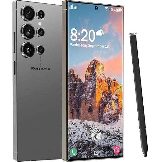 I25 Ultra Unlocked Cell Phone, 12+512GB Unlocked Phone 7000mAh Long Battery Life Smartphone,Built in Pen,6.8" HD Screen,5G/Dual SIM/Fingerprint Unlock/Face ID (Grey)