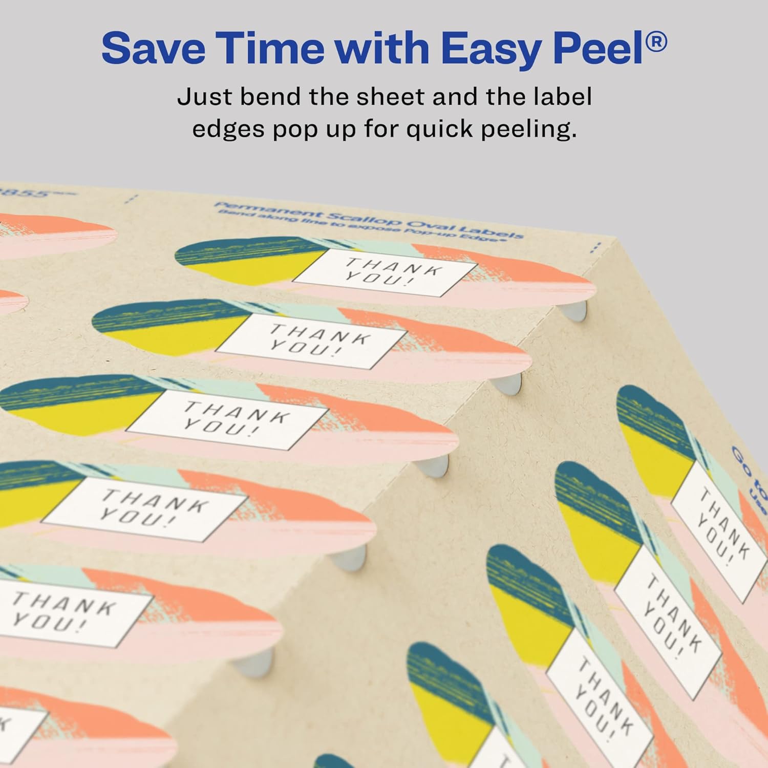 Avery Print-to-Edge Kraft Brown Scalloped Labels , 2-1/4