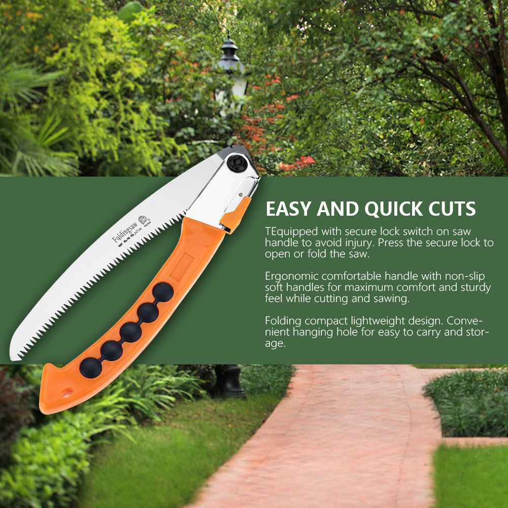 Scie à Elaguer Portable Durable , Scie à Main Pliante avec Poignée Anti-dérapante Scie Pliante à