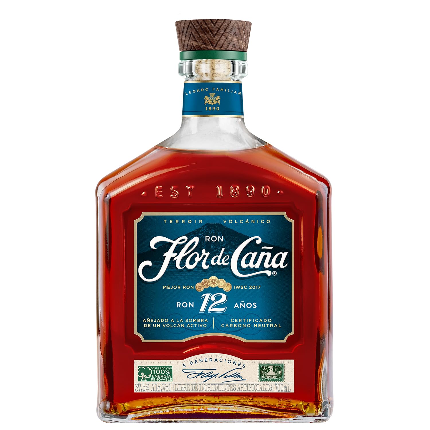 Ron Flor de Caña Centenario 12 años, 1 botella 70 cl en oferta en Amazon