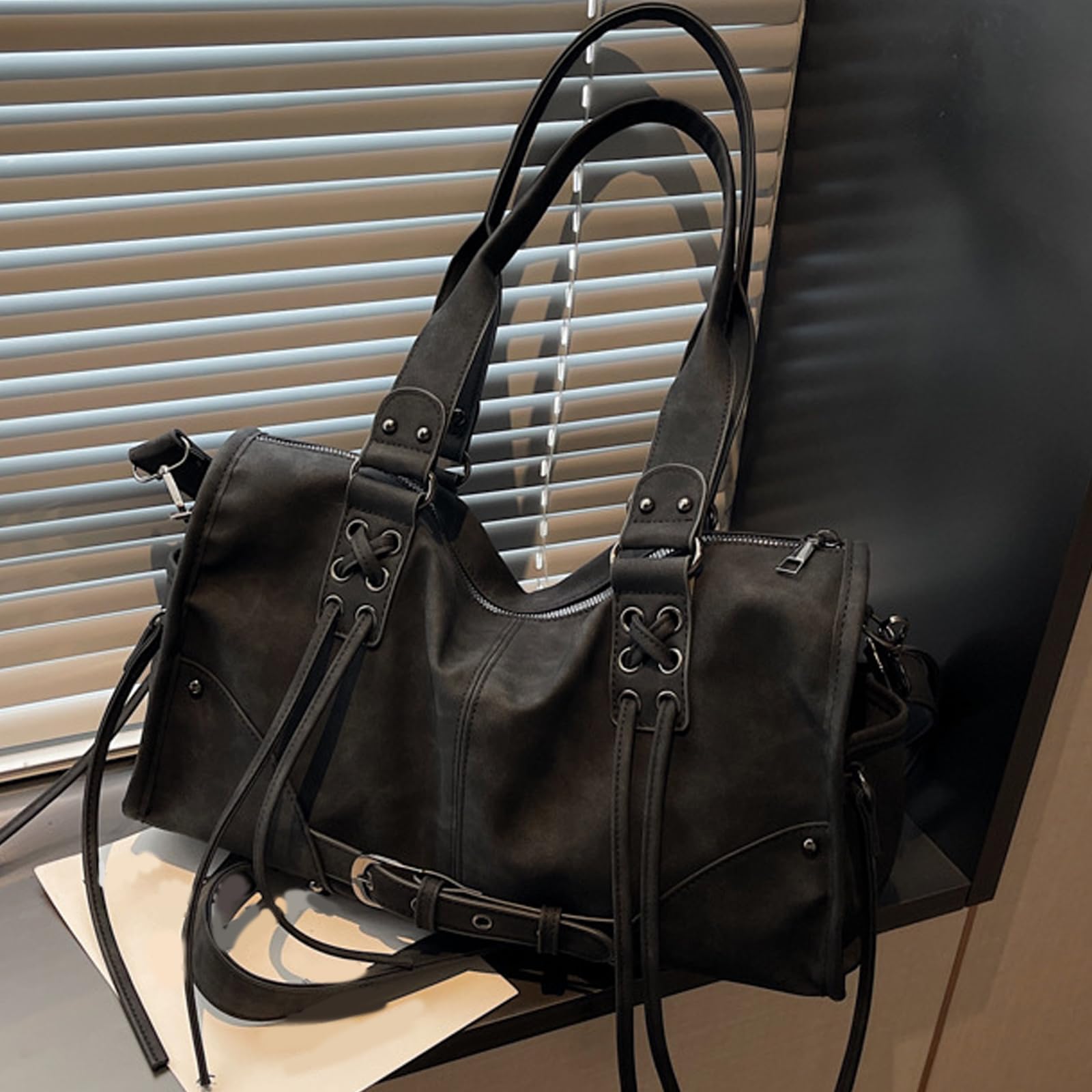 Borsa a tracolla da donna in pelle PU con tasche multiple e tracolla regolabile, borsa a tracolla da viaggio