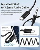 Vista 4 de Seulliya Cable USB C a conector de audio auxiliar de 3.5mm, cable auxiliar para iPhone17, cable estéreo de automóvil de tipo C a auriculares
