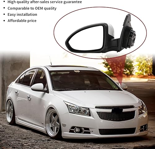 Miniatura 6 de LOIYLLEN Espejo retrovisor izquierdo del lado del conductor de repuesto para Chevrolet Chevy Cruze 2009 2010 2011 2012 2013 2014 2015 2016  Espejos