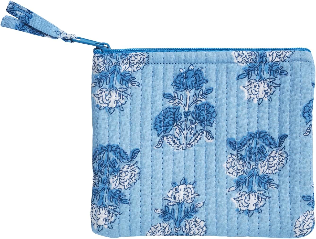 Mud Pie Women's Cornflower Blue Block Print Small Case