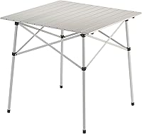 Coleman Outdoor Folding Table - Sturdy Aluminum Slat Top, Seats 4, Snap-Together Portable Camp Table with Carry Bag