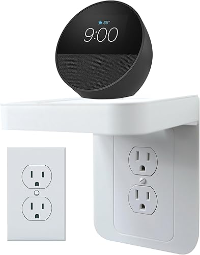 Miniatura 9 de Soporte de estante para enchufe, decoración de baño con gestión de cables integrada, una solución de ahorro de espacio para Homepod Mini, Google