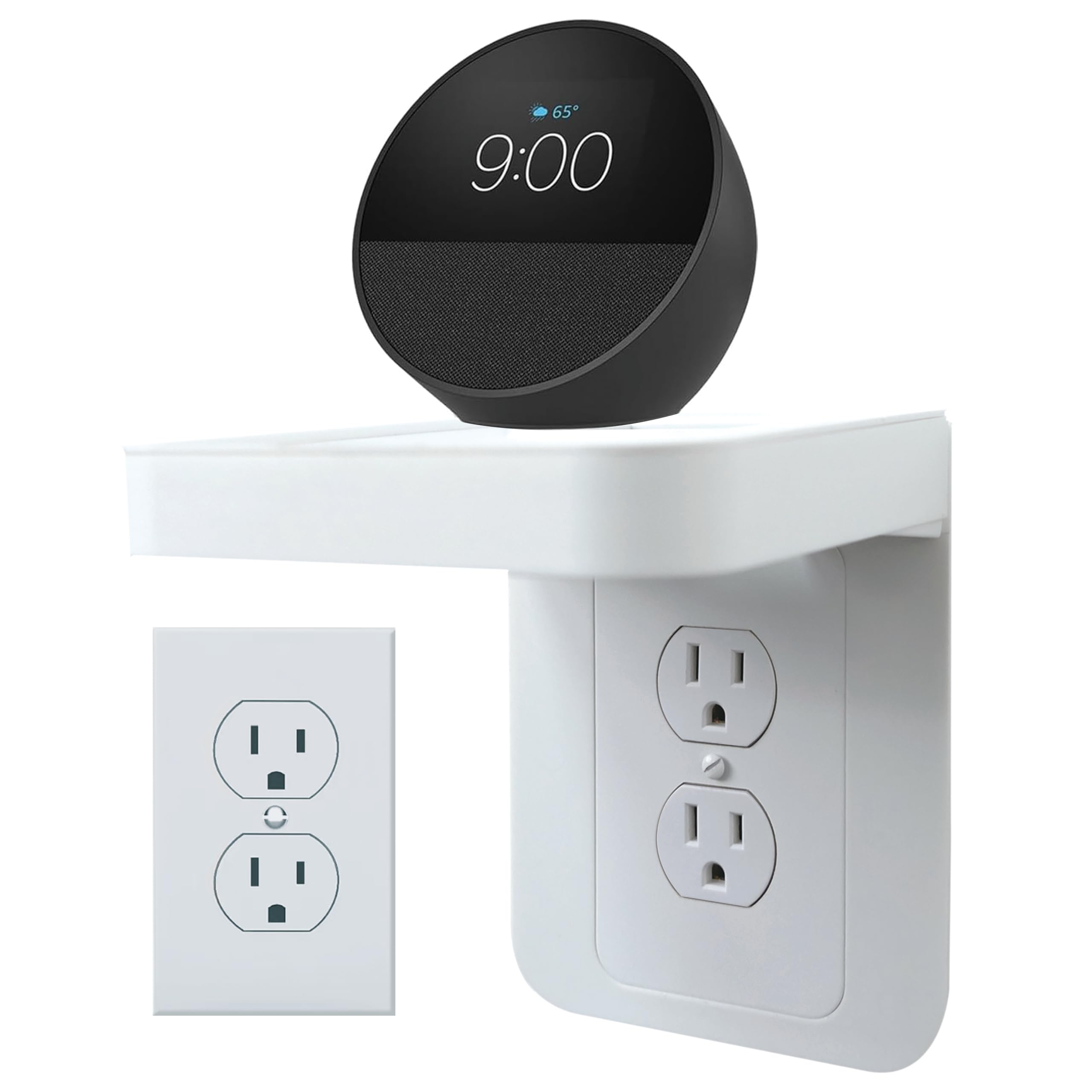 Sponsored Ad - Outlet Shelf Holder Fit for Duplex Receptacle, Bathroom Decor,Cable Management,A Space Saving Solution, Homepod Mini Google Home/Echo/Smart Speakers/Electric Toothbrush/Cell Phone (Standard)