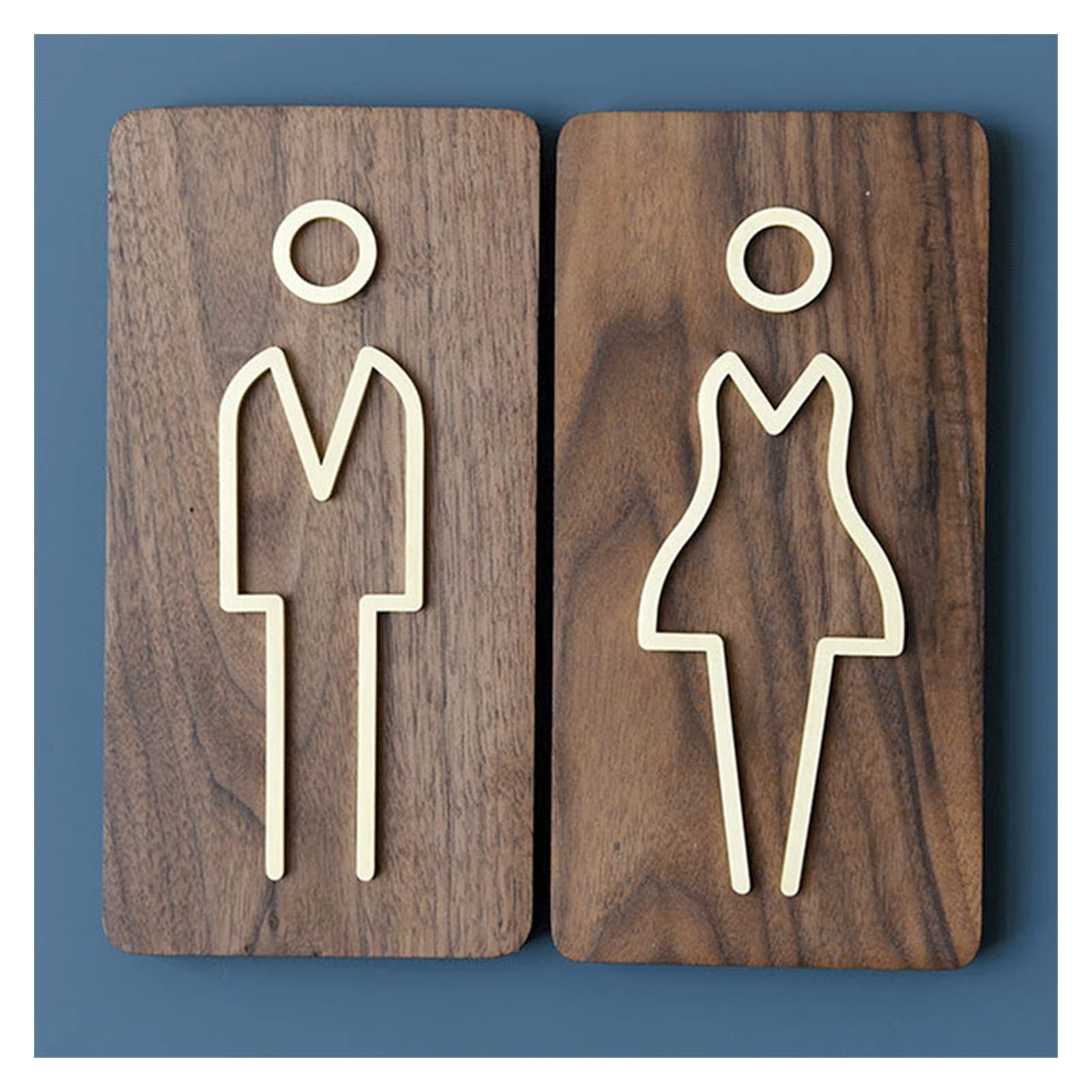 Conjunto de decoración de letreros de baño para Hombres y Mujeres - Letrero de baño Moderno para Hombres y Damas - Letreros para Puertas de baño