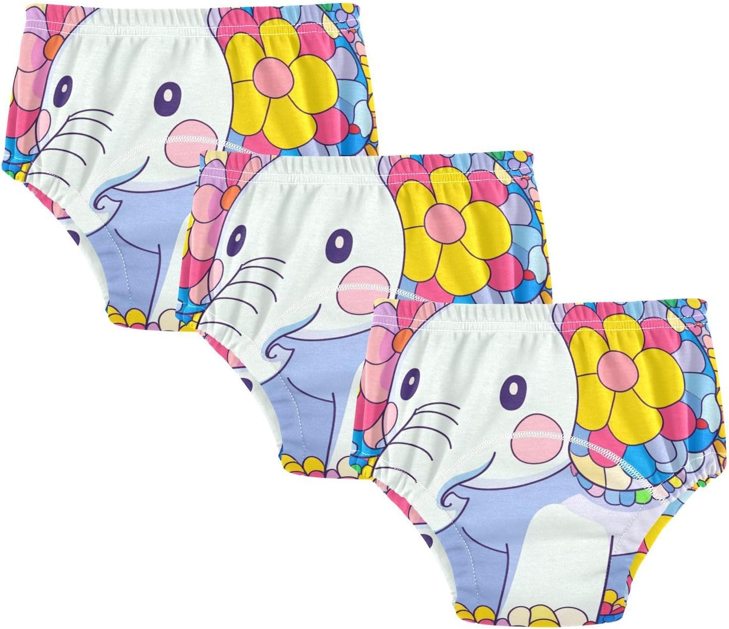 Baby Potty Training Must Haves Pants Absorb Water Nighttime Potty Training Underwear Breathable Underwear for Kids 3T Cute Elephants Boho Flowers