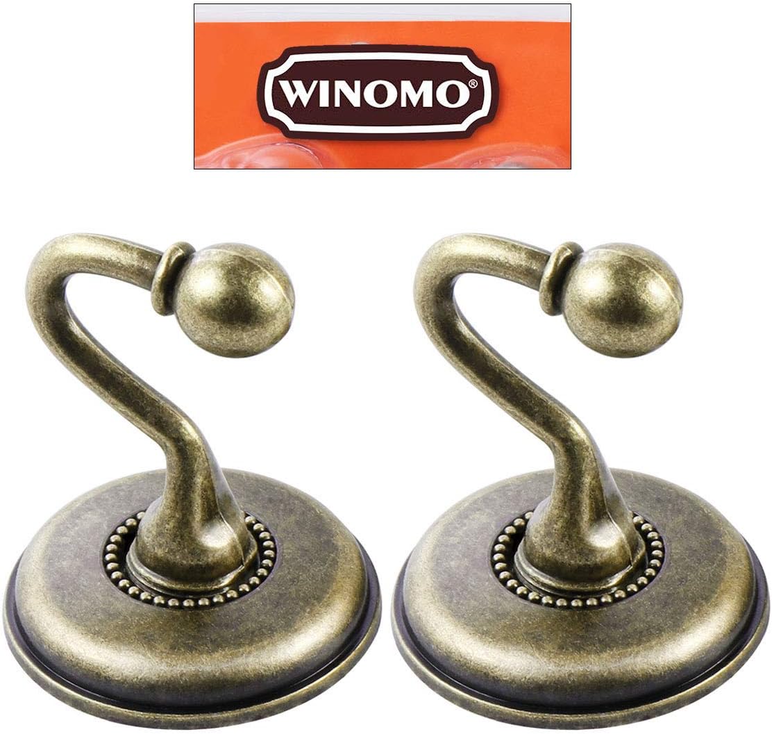 WINOMO 2pcs Vintage Alloy Pommel Curtain Holdbacks Tieback Hooks Door Wall Hat Coat Hangers (Bronze) - Image 3