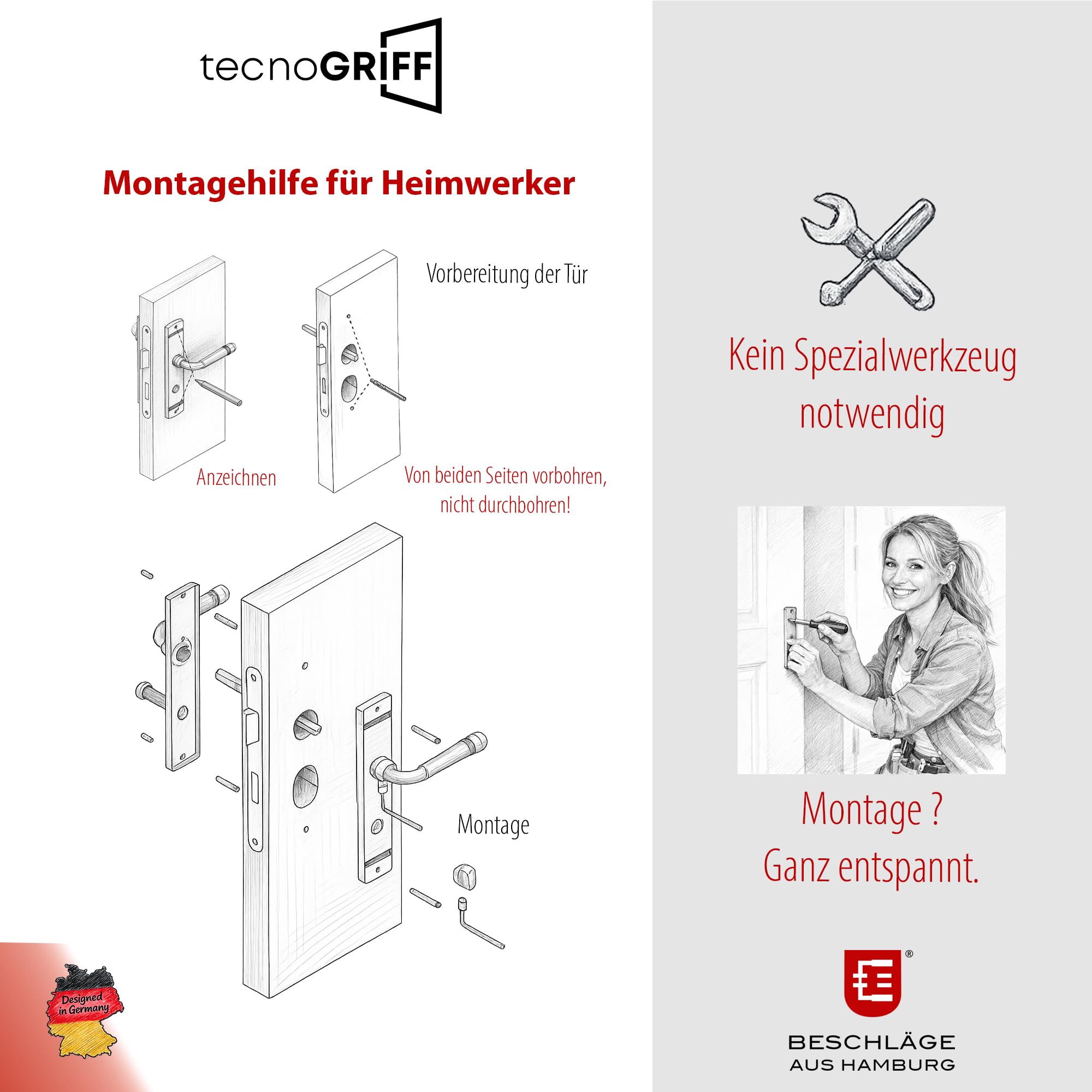 Beschläge Hamburg | Türgriff Türbeschlag | EMILY ART 70-09 MPu WC | Türklinke mit Bad Verriegelung Langschild 45x235 mm für Zimmertüren | Drückergarnitur/Türdrücker für Innentür | in messingfarben
