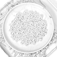 Vista 3 de Cuentas de perlas blancas de tamaño mixto, cuentas acrílicas con agujero, cuentas redondas artificiales, perlas de imitación sueltas para hacer