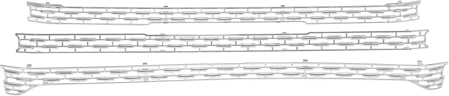 KUAFU Front Grille Inserts Compatible with 2020-2023 GMC Sierra 2500 3500 HD AT4 SLT Mesh Grill Cover Trim Silvery - 3Pcs
