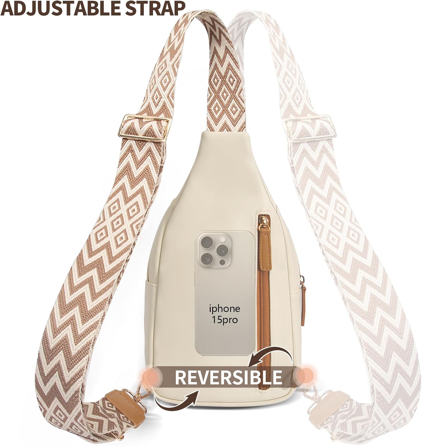 Teardrop Sling Bag for Women, Anti-Theft Crossbody Bag with Adjustable Strap, Matte... - Image 7