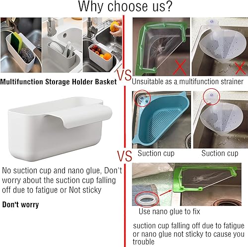 Miniatura 4 de Colador para fregadero, cesta de drenaje, fregadero de cocina, recogedor de alimentos, residuos, sobras de basura, colador de basura, grifo para