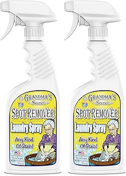 Grandmas Secret Spot Remover Laundry Spray - Chlorine, Bleach and Toxin-Free Fabric Stain Remover for Clothes - Removes Oil, Paint, Blood and Pet Stains - 16 Oz, 2 Pack