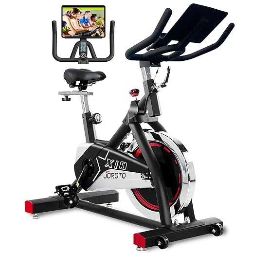JOROTO Indoor Cycling Bike Exercise Bike with 35 pounds Flywheel and 10.2 inch Large Ipad Holder (Chain Drive)