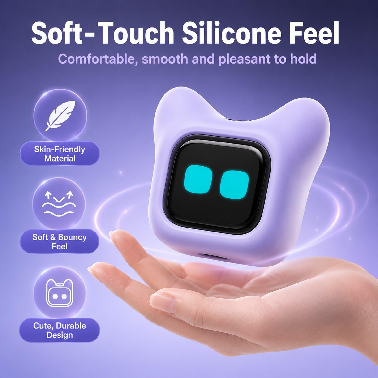 Robot De Escritorio Con Ia: Mascota Electrónica Inteligente Con Chat De Voz Y Emociones Dinámicas. Un Gadget Tecnológico Interactivo, Creativo E Inteligente, Ideal for Escritorio Del Hogar(White)