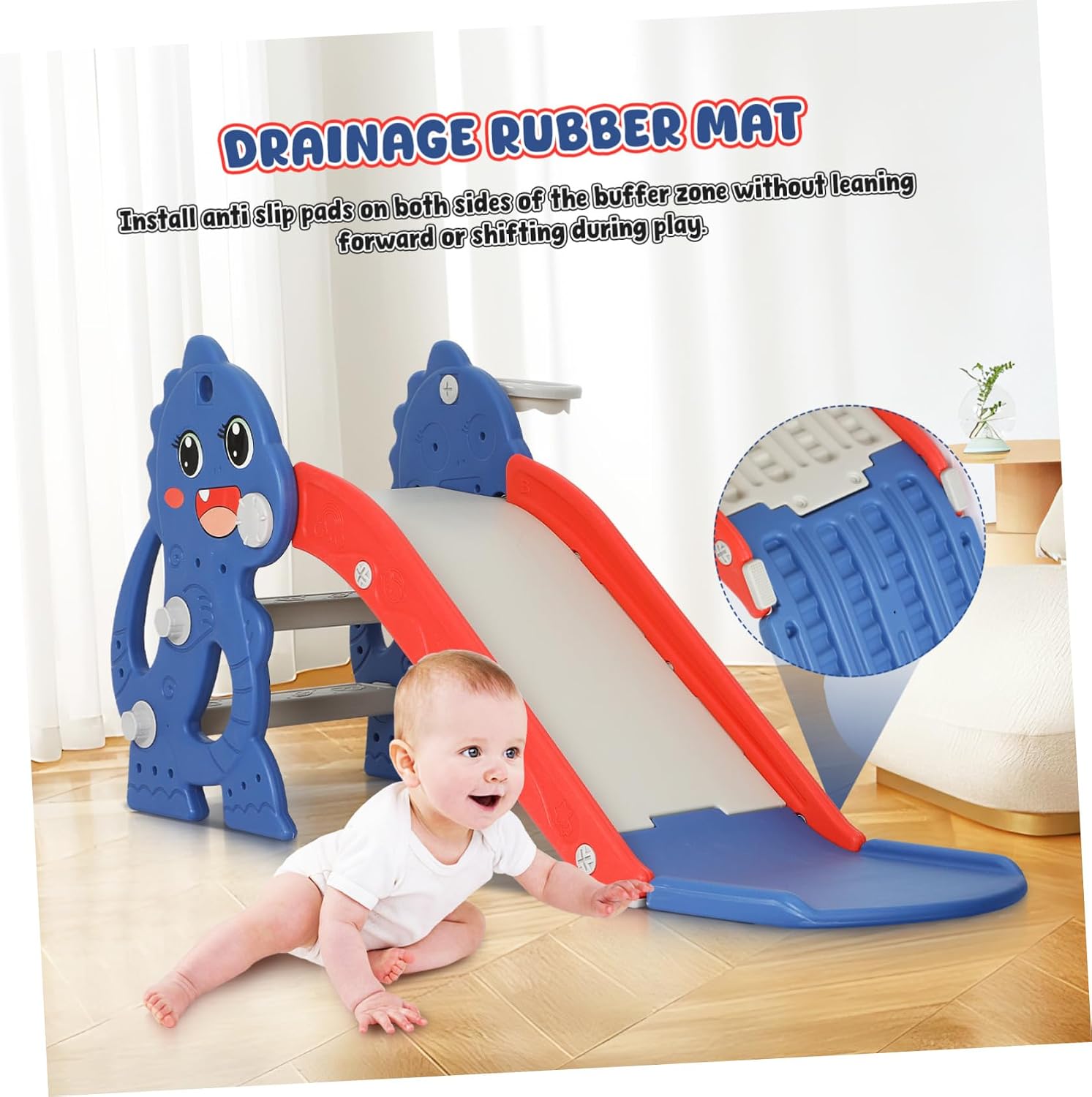 Indoor Slide and Climber Playset with Removable Basketball Hoop Foldable Playground for Years Bright Colorful Design for Safe Active Play