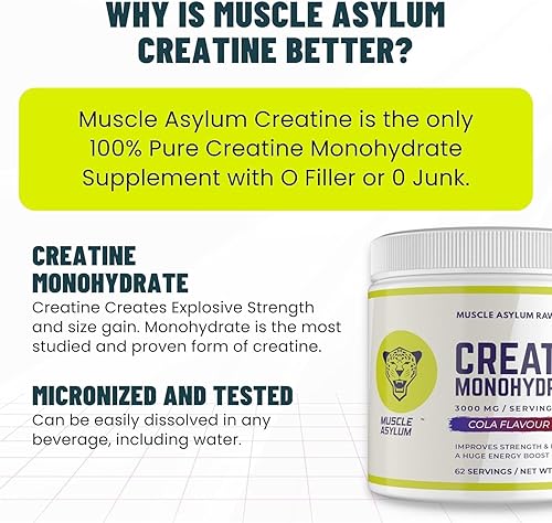 Miniatura 4 de Ins Creatina Monohidrato Polvo Cola, paquete de 250 gm, (62 porciones)