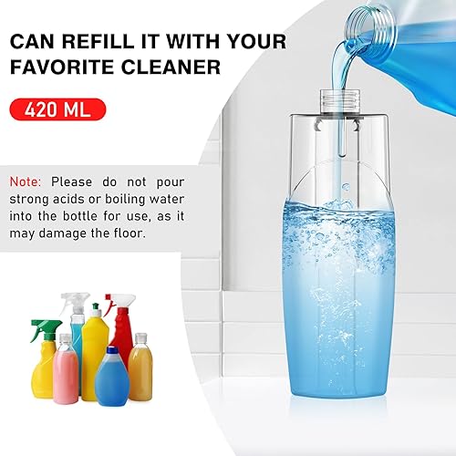 Miniatura 3 de nacena Mopa pulverizadora para limpieza de suelos, mopa de polvo con botella recargable de 14.2 fl oz y 3 almohadillas lavables, mopa seca y húmeda