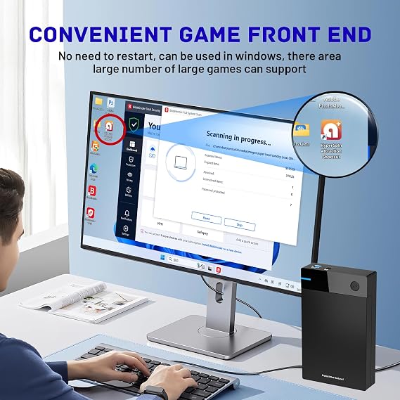 Kinhank External HDD Hard Drive with 96000+ Retro Games,Compatible with 400+ Emulators,12TB Retro Gaming Hard Drive,Portable Game Hard Drive Disk for Win 7/8/10/11