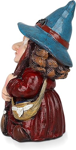 Miniatura 5 de Estatuas de gnomos de jardín de brujas, divertidas estatuas de bruja enana para exteriores, figuras coleccionables para decoración de patio,