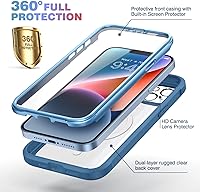 Vista 537 de Diaclara - Funda diseñada para iPhone 15 Plus de 6.7 pulgadas, transparente, cuerpo completo, con protector de pantalla, resistente de protección