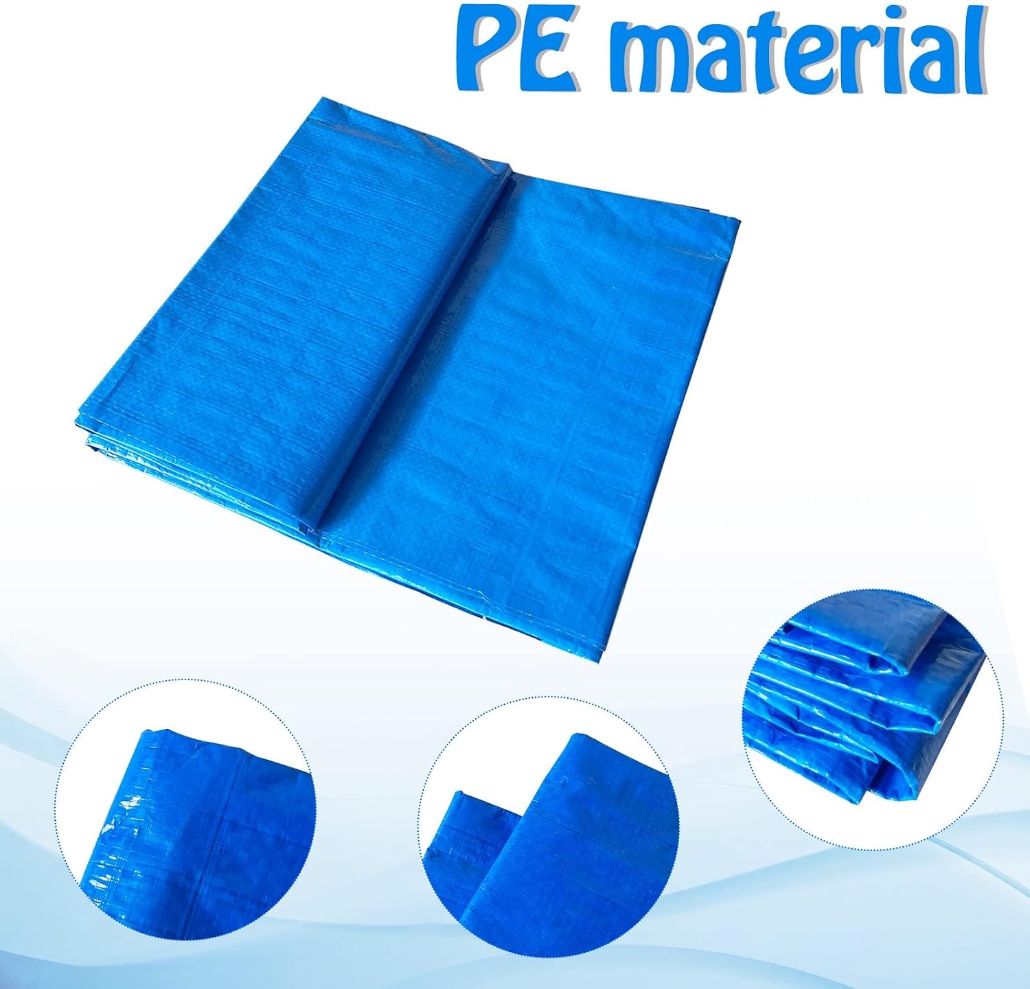 YEXEXINM Rectangular Frame Pool Ground Cloths,14.6x8.3Ft Swimming Pool Waterproof PE Swimming Pool Liner Pad for Protect Above Ground Pool Blanket for Frame Pools Accessories Prevents Punctures image 3