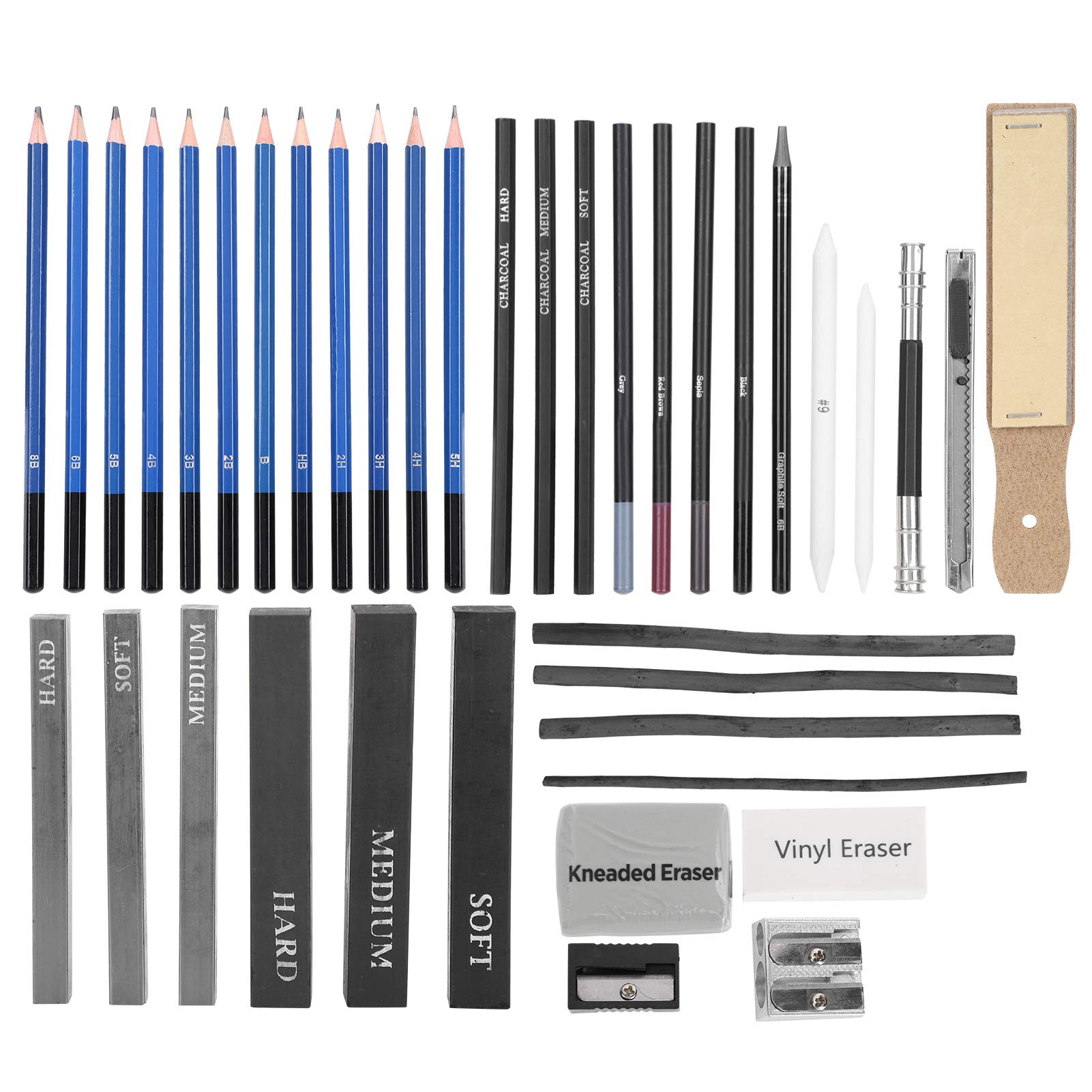 Alvinlite Ensemble de Crayons à Dessin, 40 pièces Kit de Croquis d'artiste de Fournitures d'art Professionnel pour Enfants, Adultes et Artistes