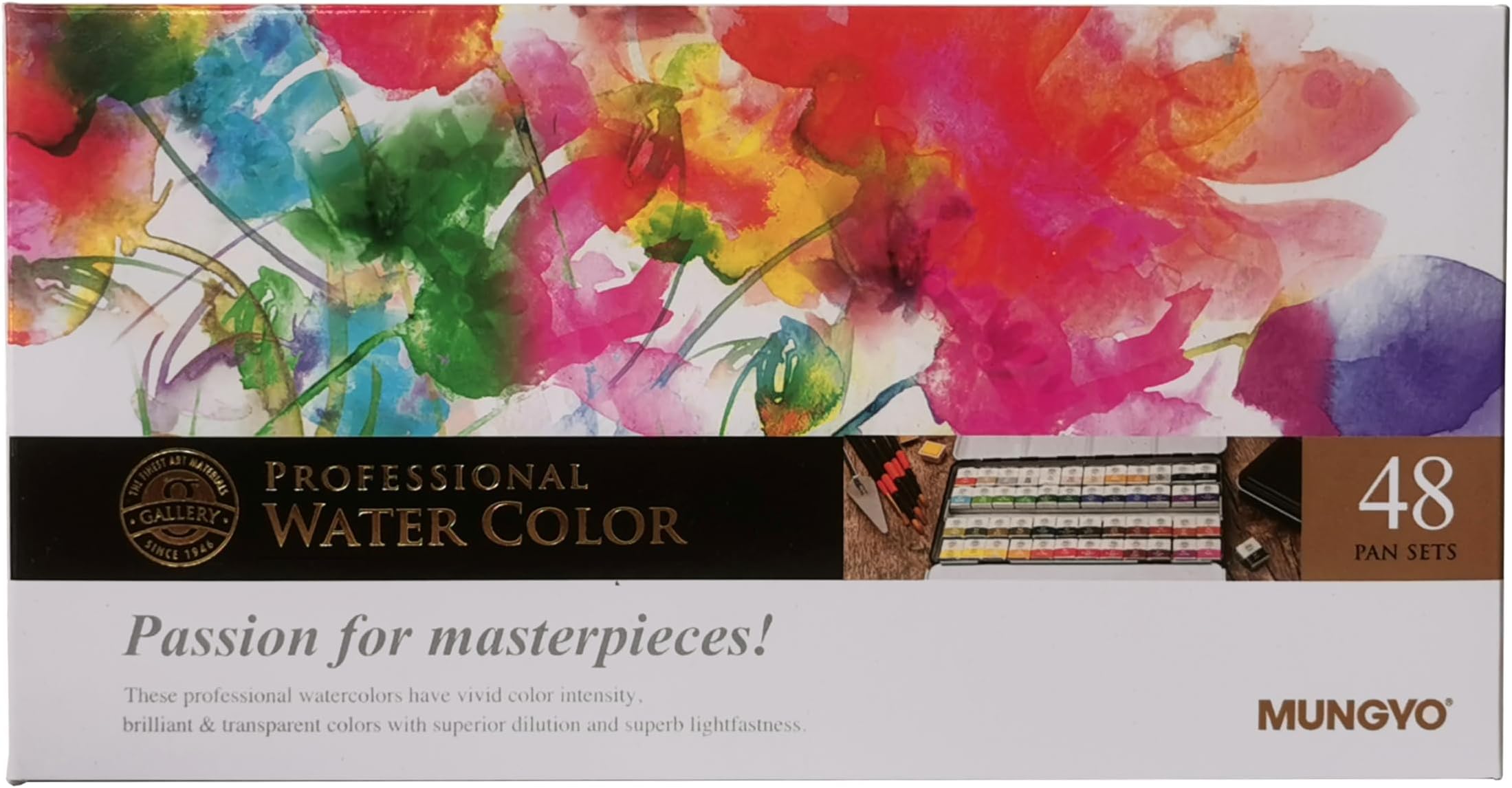 Sargent Art 32-6048 Artist Quality 48ct Adult Professional Watercolor Set, Tin Case