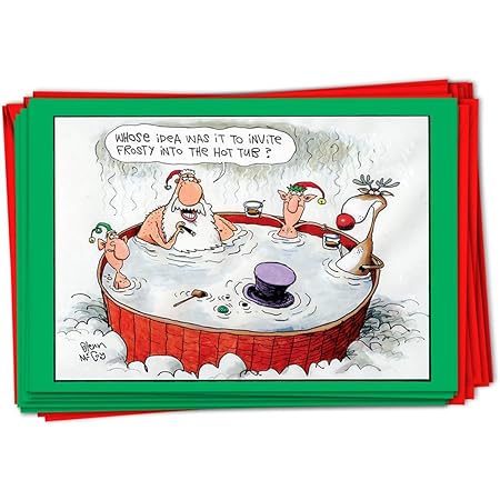 Christmas Presents Funny Cartoon 2022 Amazon.com : Nobleworks - 12 Boxed Merry Christmas Cards Bulk - Funny  Cartoon Happy Holiday Stationery, Hilarious Notecard Set (1 Design, 12  Cards) - Invite Snowman B1539 : Office Products