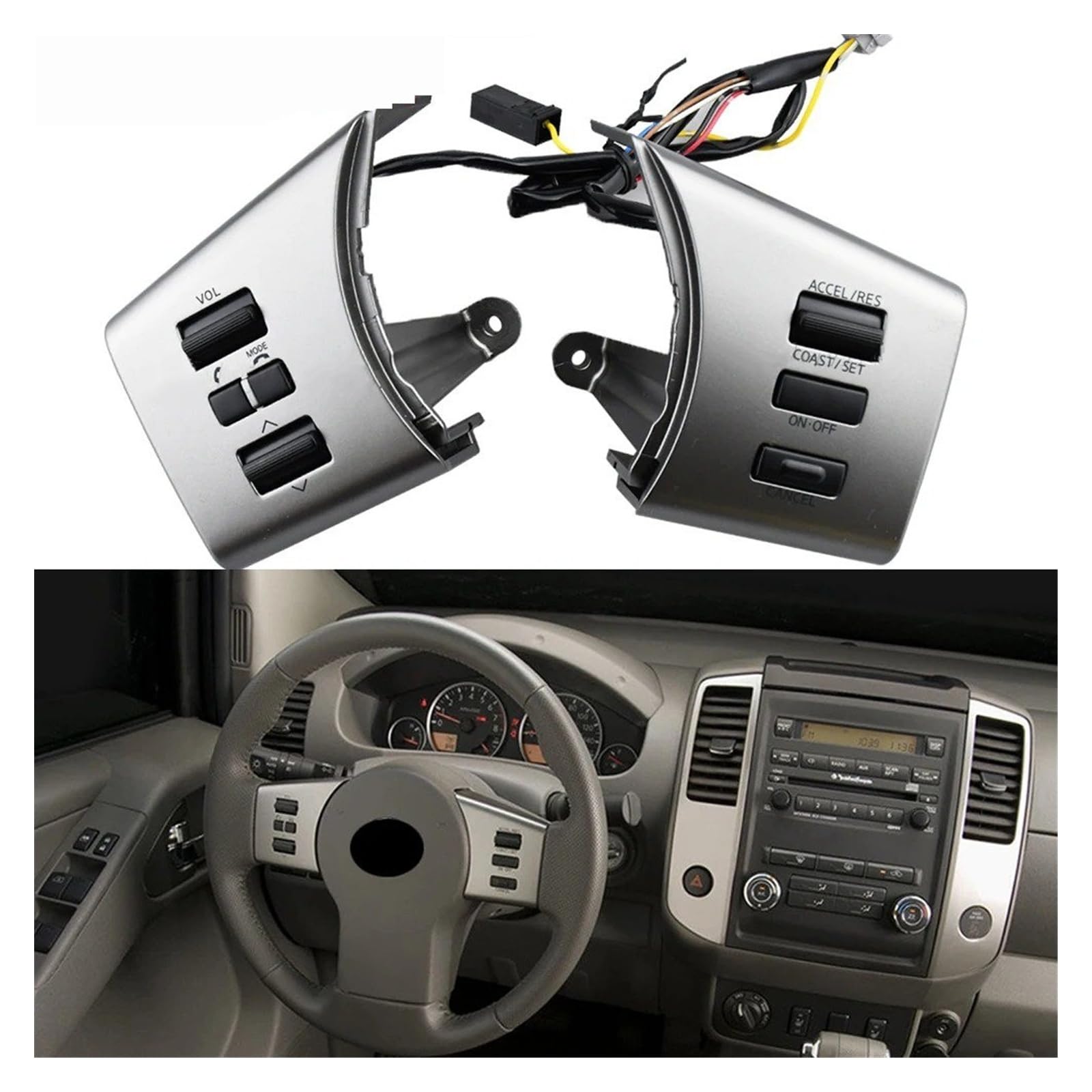 Dla Nissan Navara Frontier Xterra Pathfinder 2009-2012 48430-ZL91C Sterowanie głośnością Tempomat Przełącznik przycisków Wielofunkcyjny przełącznik kierownicy Tempomat