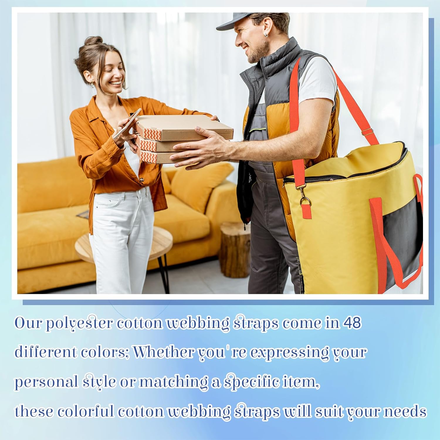 Windyun 48 Rolls Heavy Cotton Webbing 157.5 Yard 48 Color Mixed Polyester Cotton Webbing Strap Tote Bags Leash Straps for Making Bag Handles Cloth Belt Crafts Outdoor Accessories Supplies