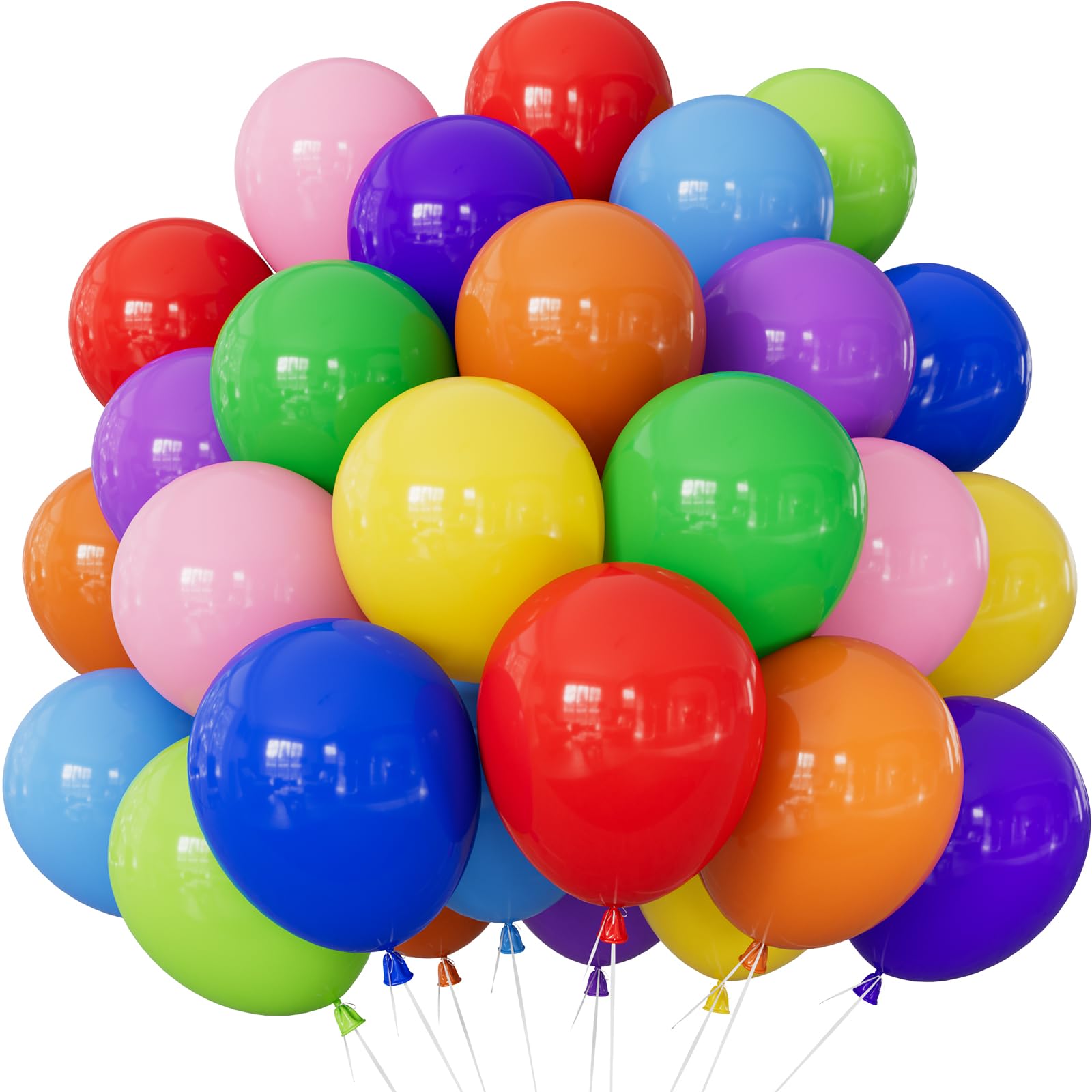 Adeyoo Assorted Rainbow Balloons - 12Inch Colourful Latex Balloon for Party