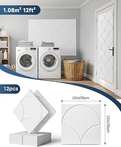 Miniatura 6 de Paquete de 12 paneles de espuma a prueba de sonido para paredes, paneles acústicos autoadhesivos, paneles a prueba de sonido de 12 x 12 x 0.4