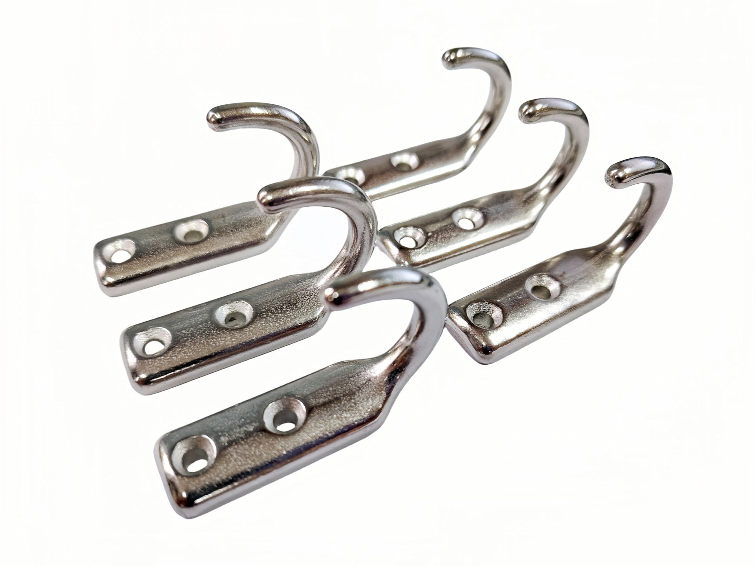 Ganchos de pared de acero inoxidable 316 de alta resistencia, gancho de pared de grado marino, gancho para colgar en la pared, gancho de garaje, ganchos de almacenamiento con tornillo (paquete de 6)