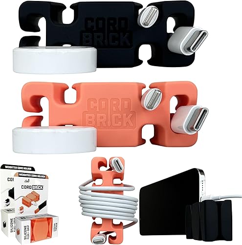 Miniatura 9 de CordBrick Rellenos para calcetines navideños para adultos, gestión de cables, soporte para cables con peso, organizador de cables, soporte para (E)