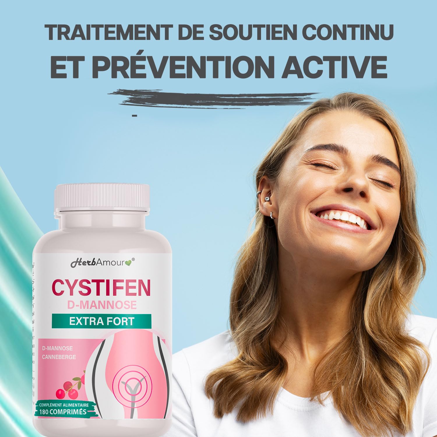 D-MANNOSE (Stock pour 6 mois) 180 Comprimés Haute Dose et Absorption I D-Mannose De 500 mg. + Canneberge E.S. De 40 mg. | Sans Gluten, Lactose, Sucres et Soja