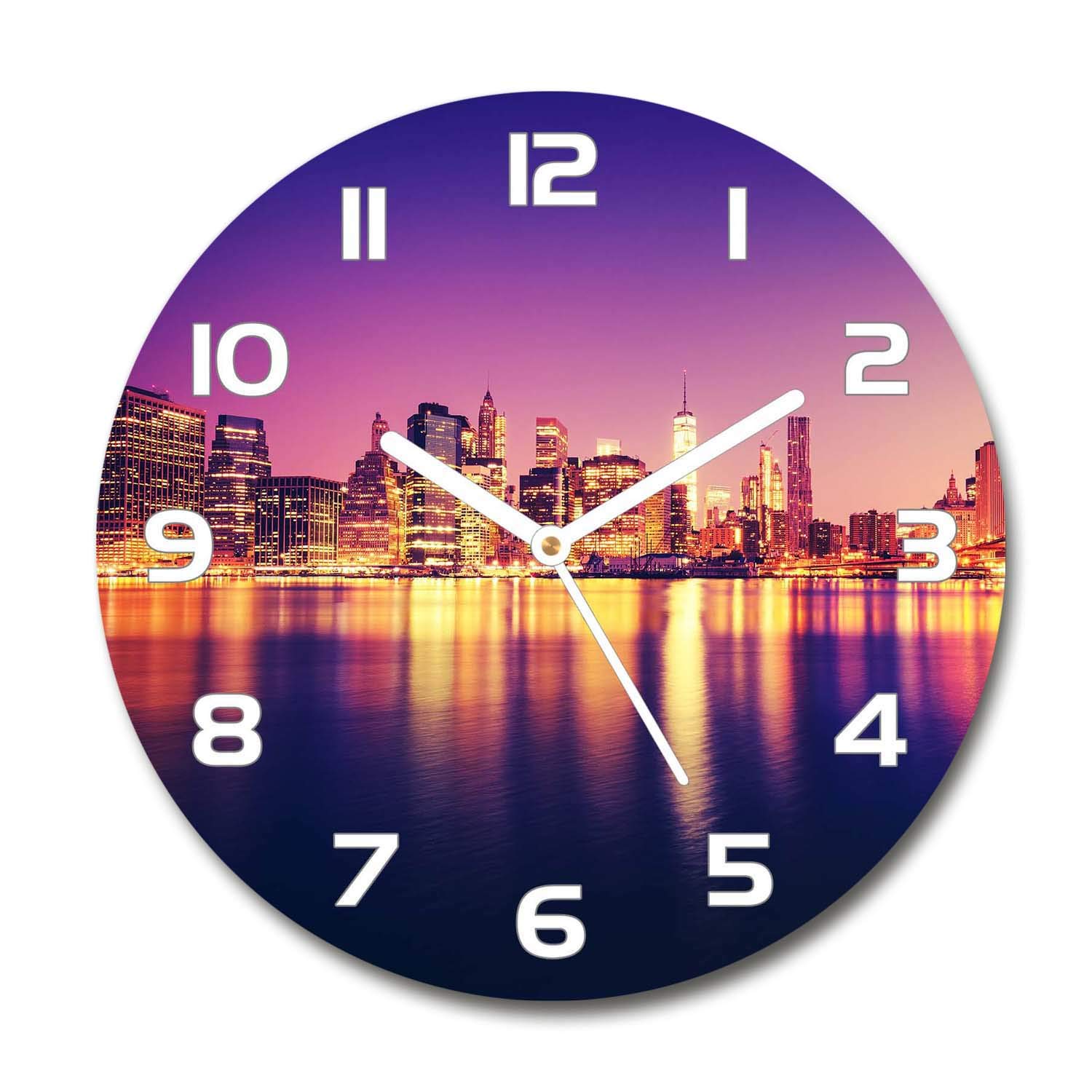 Horloge Silencieuse en Verre Tulup 30cm avec Aiguilles Blanches pour Salon