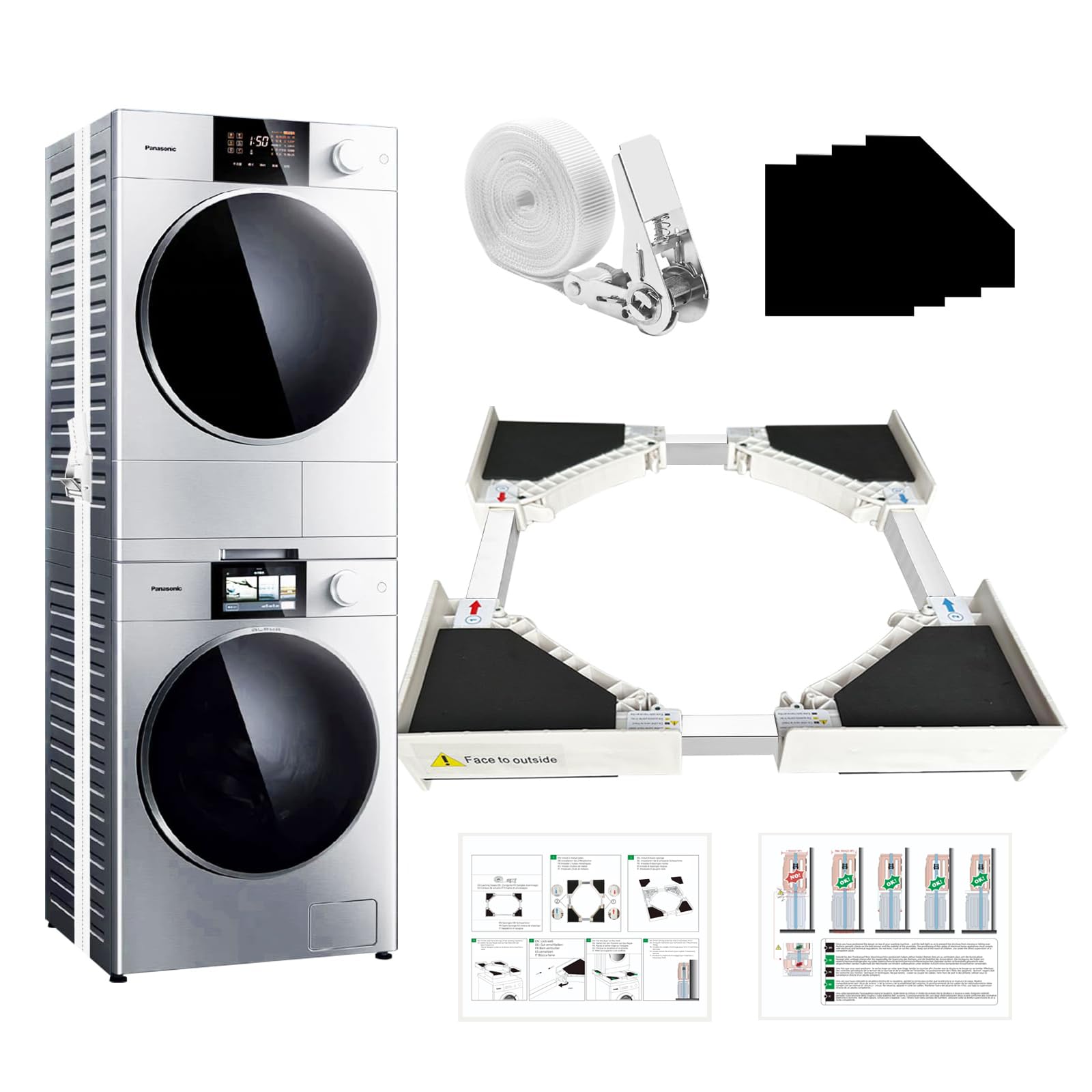 Kit De Apilamiento Universal Para Lavadora Y Secadora De 19