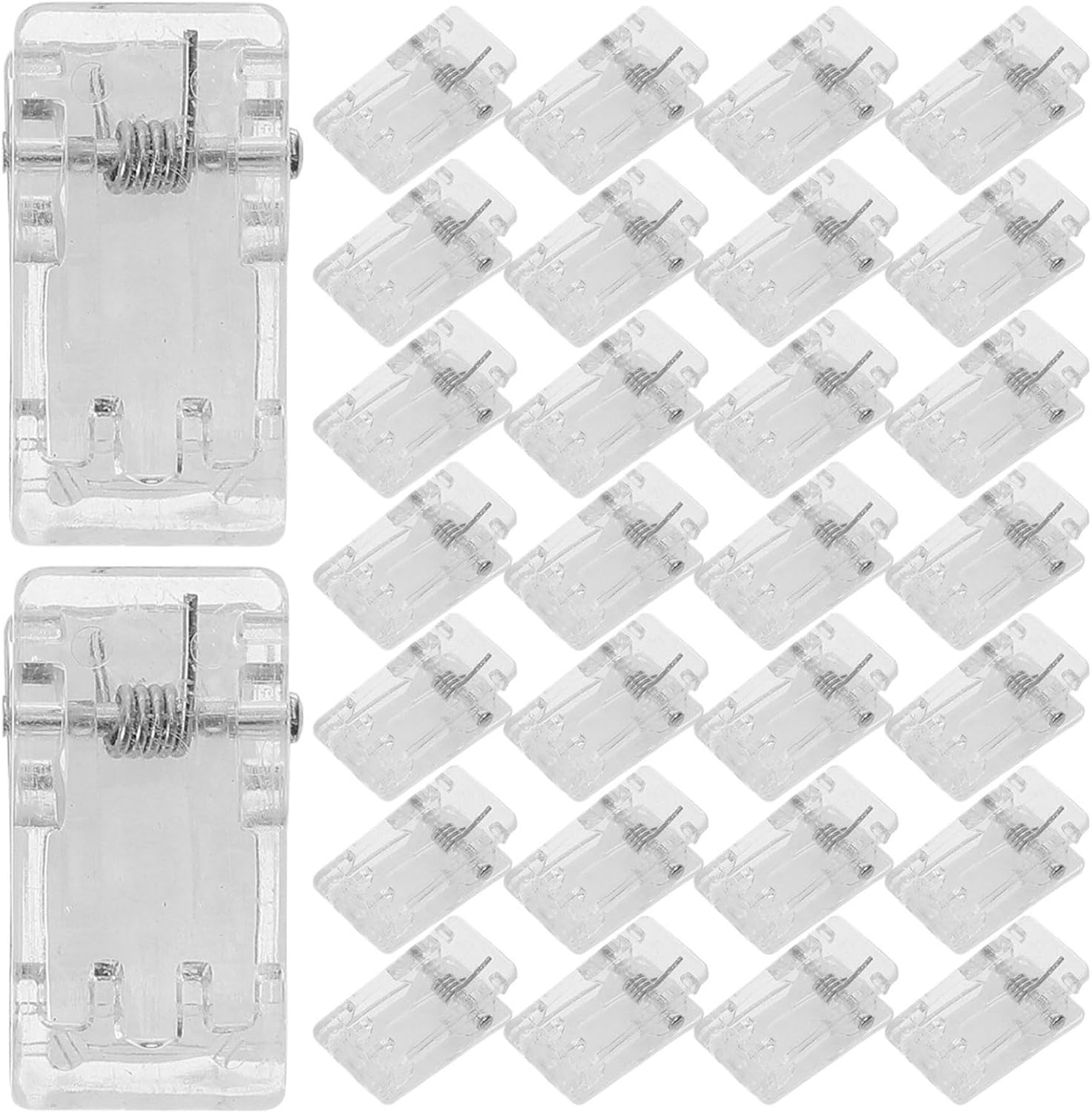 Adhesive Clips for Hanging 150pcs Self-Adhesive Small Clips Clear Plastic Spring Clip for DIY Crafts Id Badge Holder Wall Mount Hanging