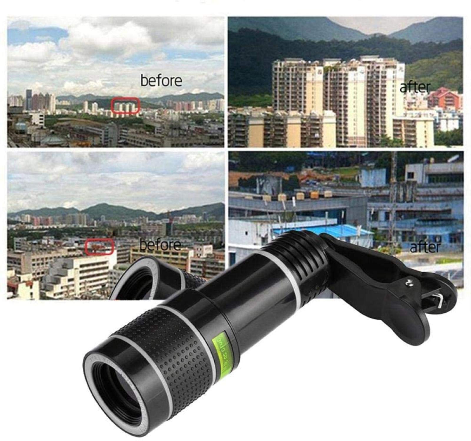 QTANZIQI Przenośna lornetka Obiektyw aparatu do telefonu komórkowego o dużej mocy Obiektyw aparatu zewnętrznego 20X Optyczny teleskop HD Obiektyw aparatu Zoom Clip-On do telefonu komórkowego
