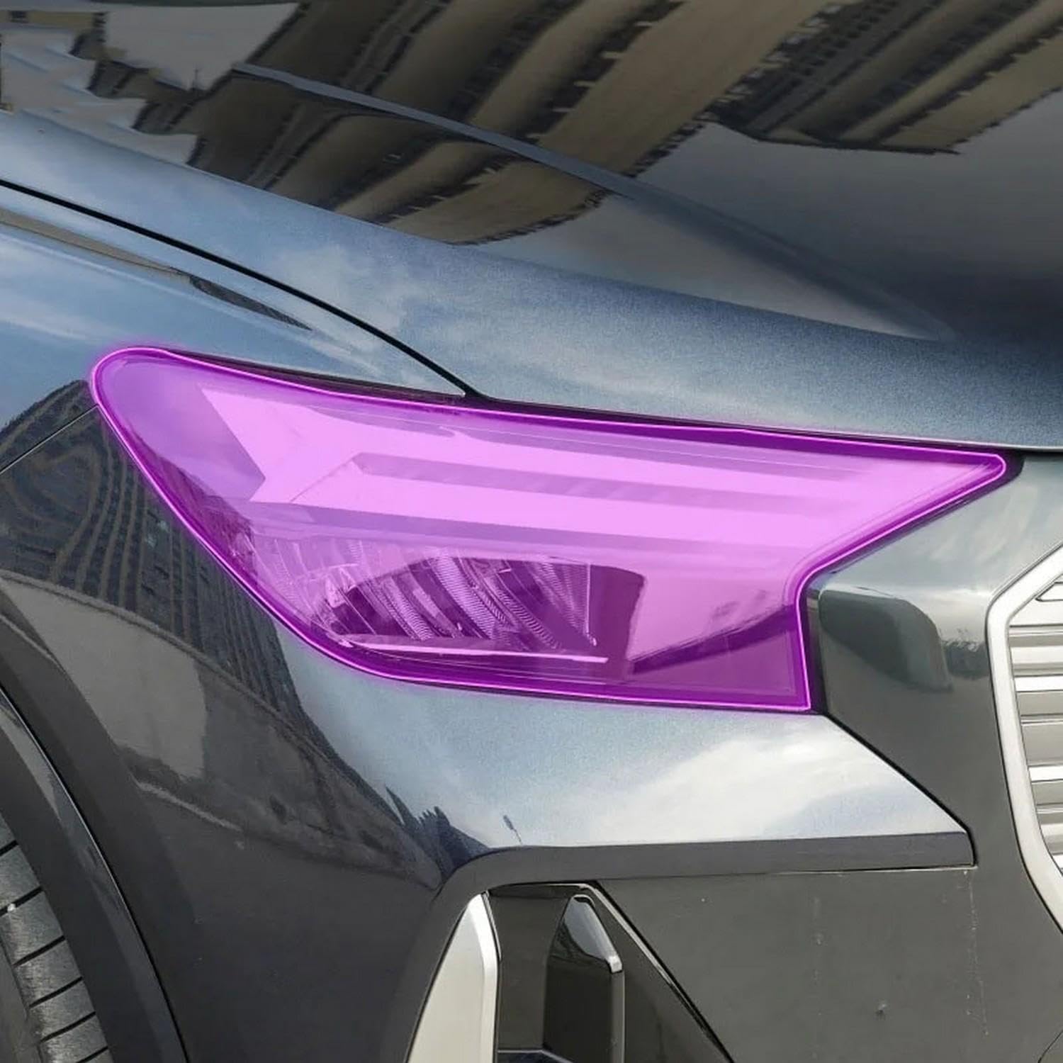Samlng Blackened Car Front Light Film For Audi Q4 For Etron 2022-2024 Car Exterior Film Tpu Ppf Headlamps Protective Film Anti Scratch Protection Membrane Smoked Headlight