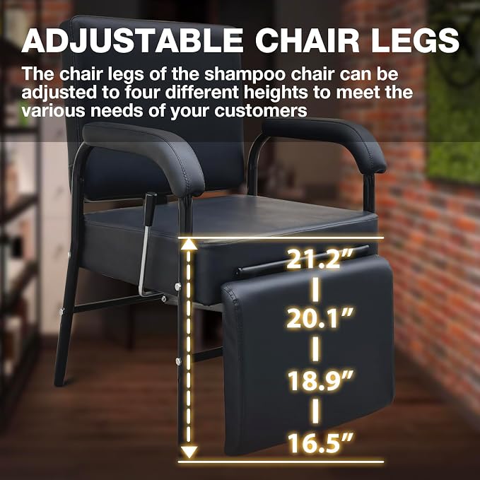 Silla de Champú Reclinable con Altura Ajustable para Salón miniatura 8
