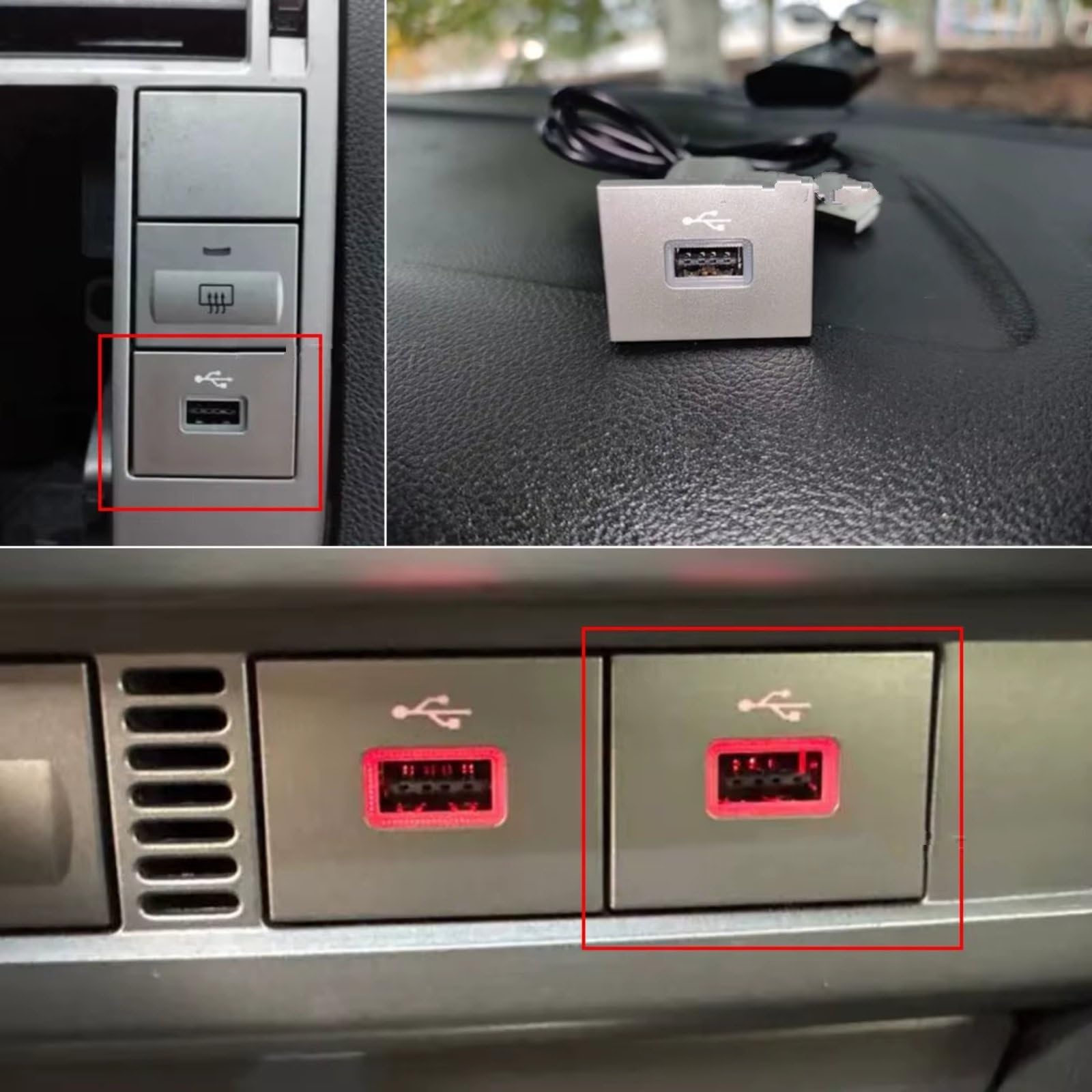 Porta USB Center Compatibile Con Ford Per Focus 2 Per Mk2 2009-2011 12V 24V Auto Convertita Adattatore Carico Del Veicolo Interfaccia Presa Flash Adattatore Presa USB(Silver)