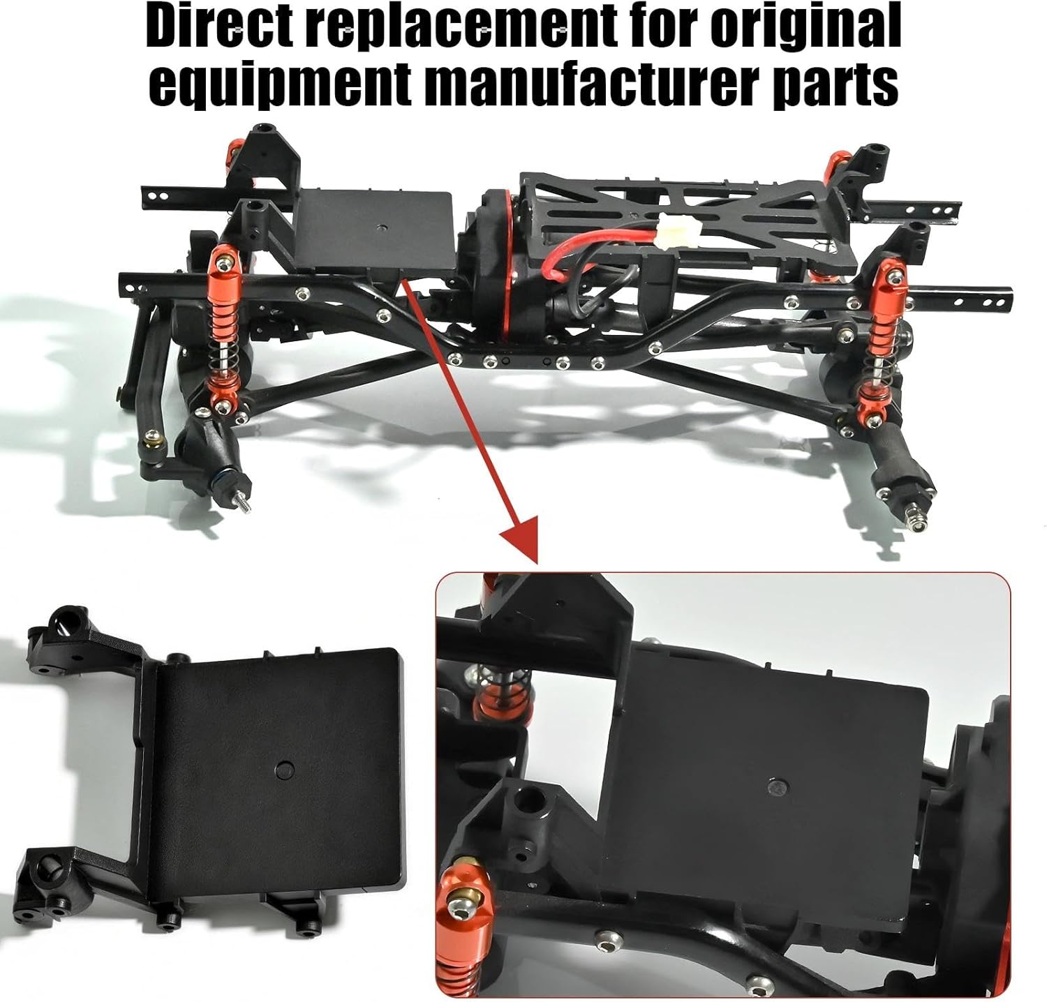 SCX24 ESC Mount Receiver Preposition Tray Mount for 1/24 RC Crawler Car, Reinforced Plastic Design for for Axial SCX24 Elec Car/Truck Replacement Parts